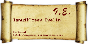 Ignyácsev Evelin névjegykártya